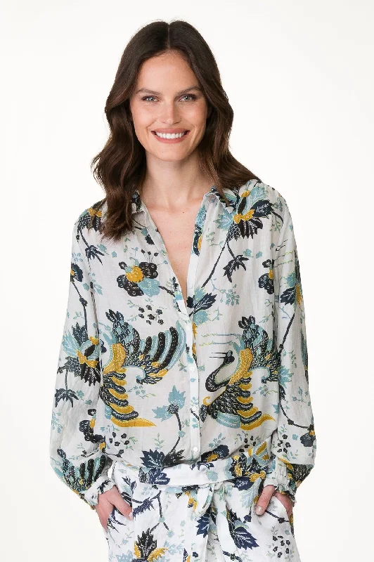 White Lotus Printed Blouse