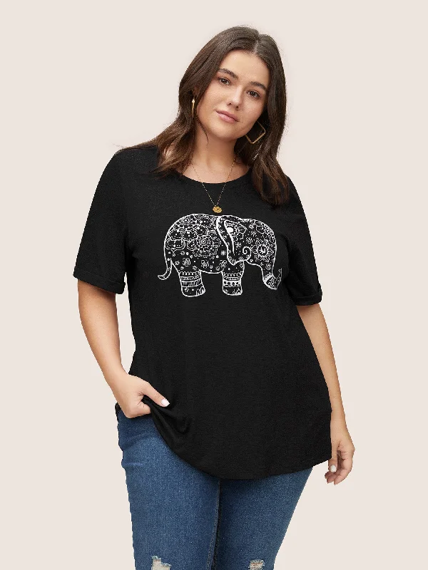 Art & Design Elephant Print T-shirt