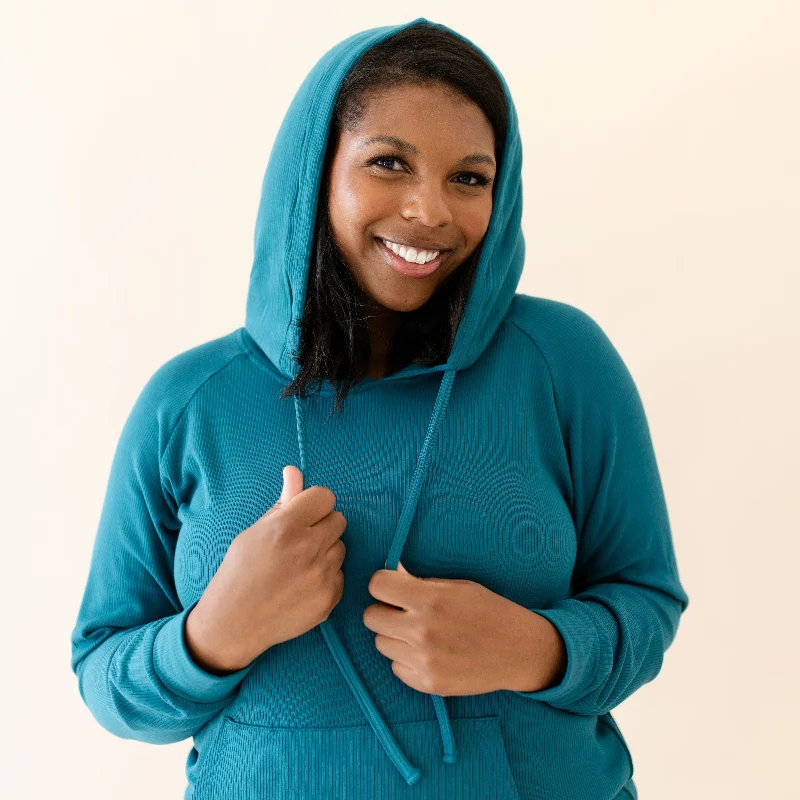 Women's Ribbed Hoodie in Loch