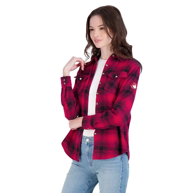 Canada Weather Gear Women's Vintage Plaid Double Pocket Shirt