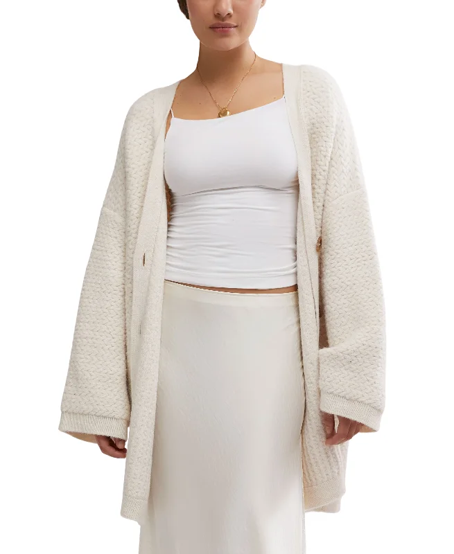 Herringbone Stitch Kimono in Ivory