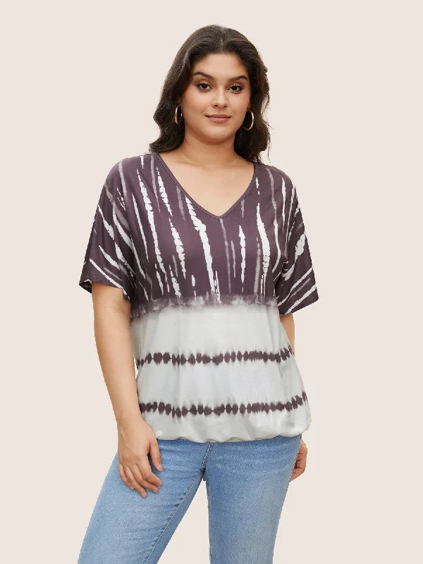 Tie Dye Batwing Sleeve T-shirt