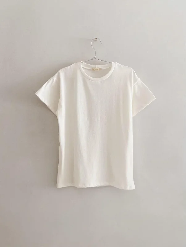 adult organic cotton tee in bright white