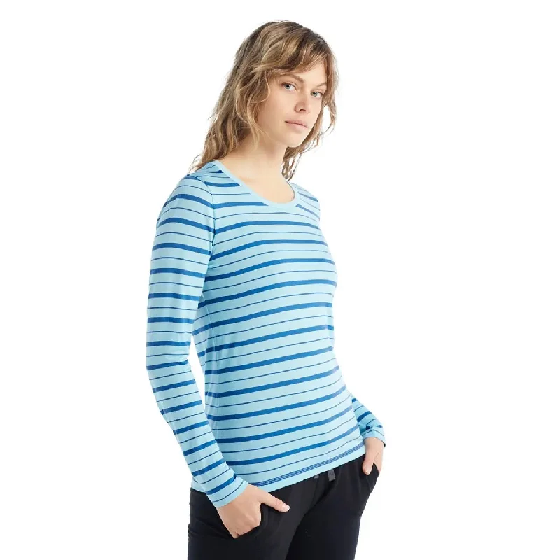 Icebreaker Women's Wave Long Sleeve Striped Tee