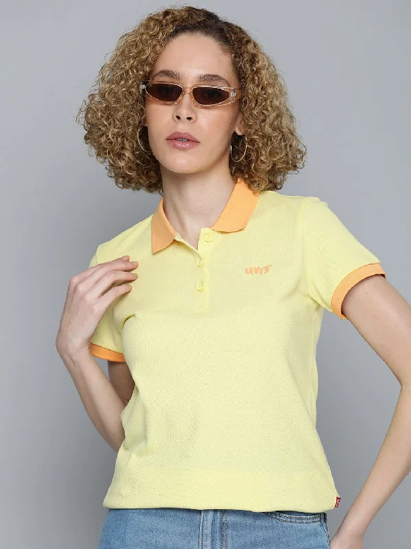 Women's Solid Polo T-shirt