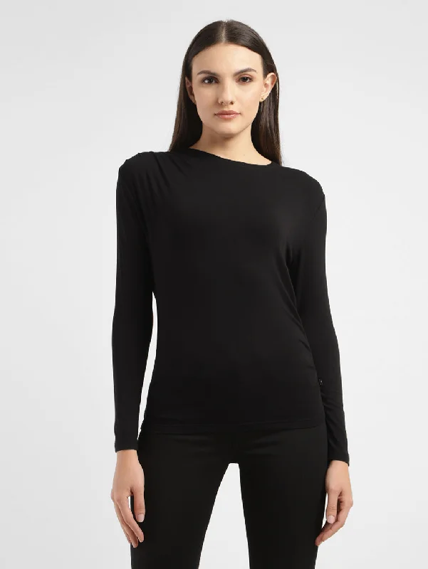 Women's Solid Asymmetrical Neck Top