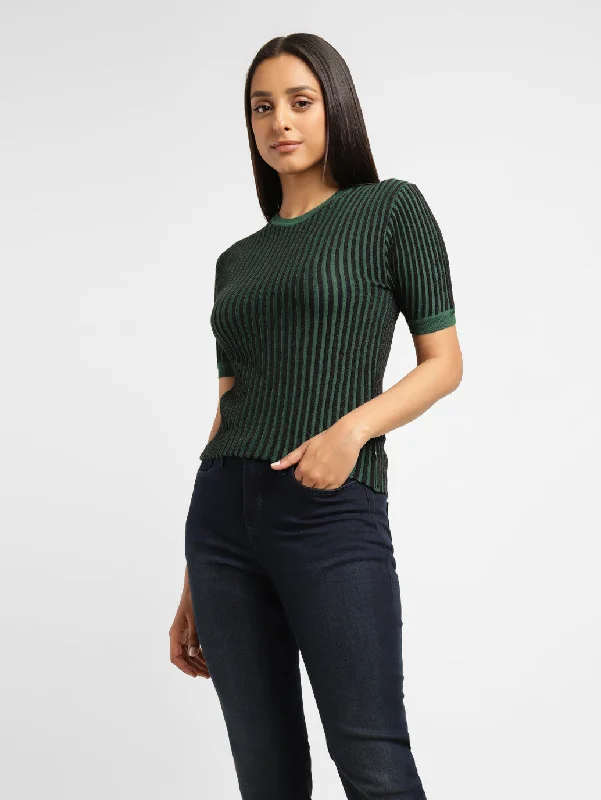 Women's Striped Round Neck Top