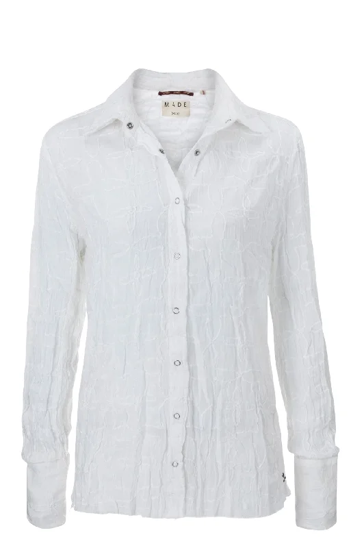 White Flower Emb Shirt