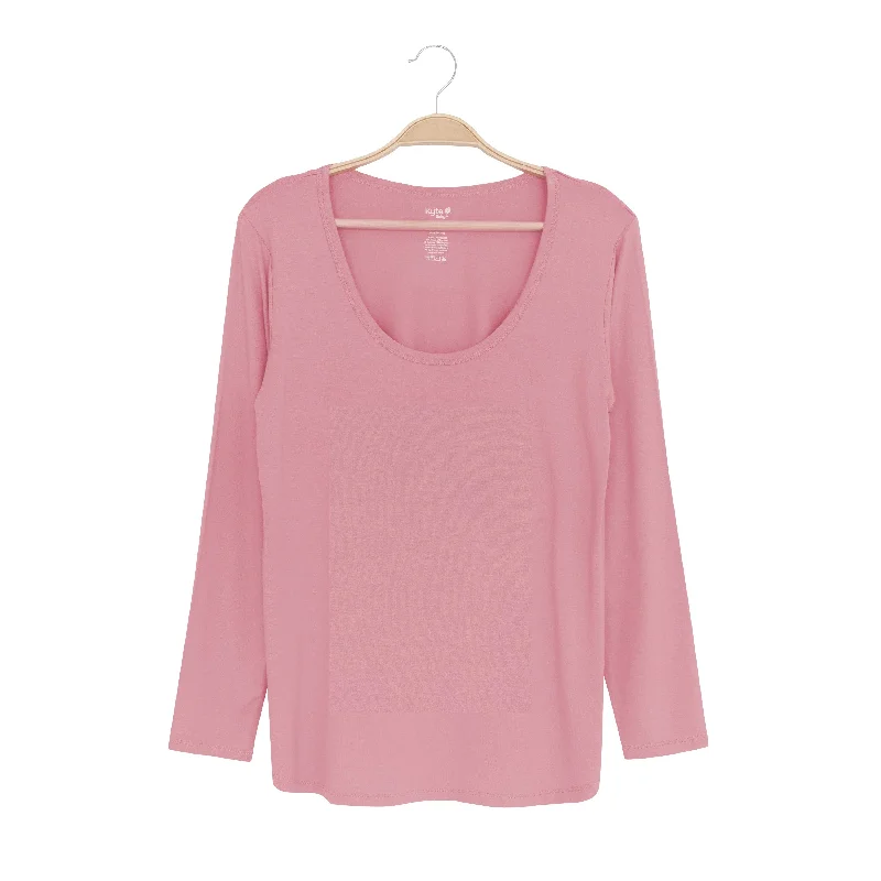 Women's Long Sleeve Scoop Neck Tee in Apple Blossom