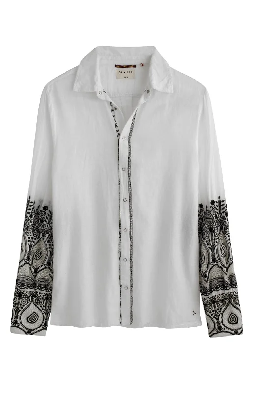 White Victorian  Embroidered Blouse