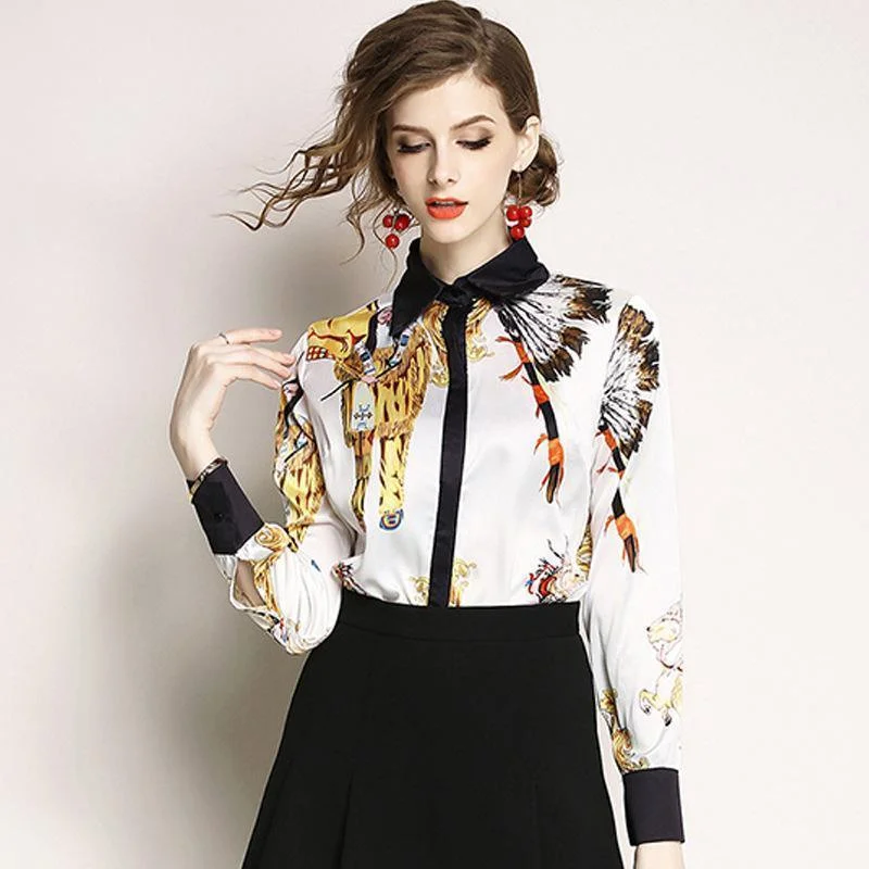 Printed Chiffon Women Shirts