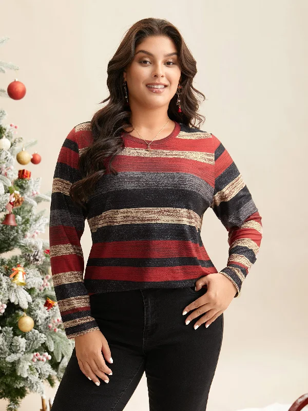 Holiday Colorful Striped Tee