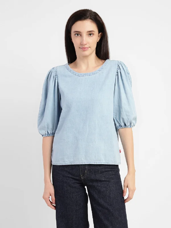 Women's Solid Round Neck Top