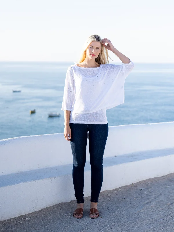 White Top with Rhinestones and Tank