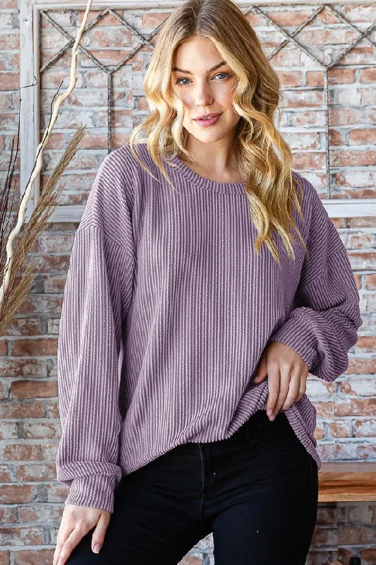 Round Neck Dropped Shoulder Blouse