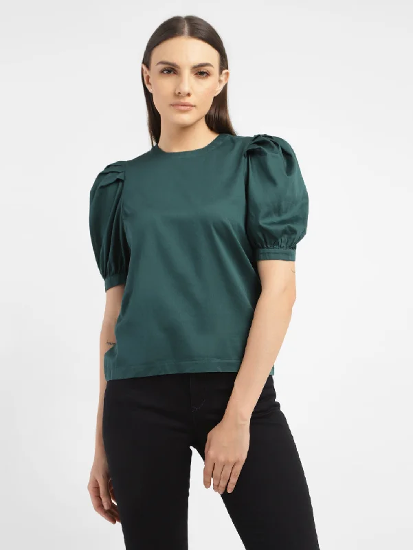 Women's Solid Round Neck Top