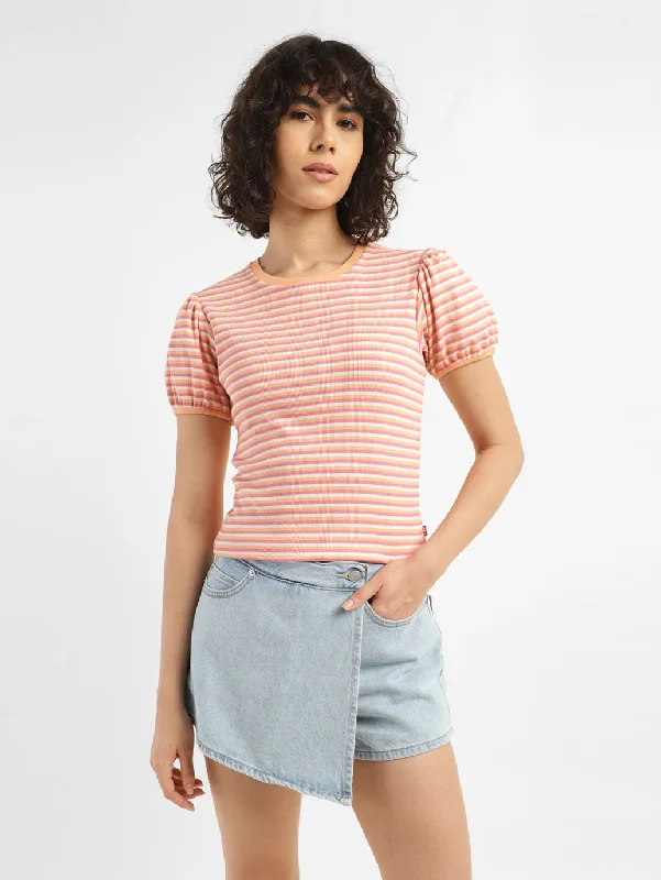 Women's Striped Round neck Top