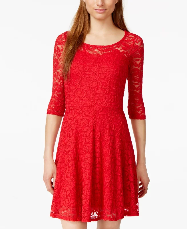 Lace Illusion Skater Dress