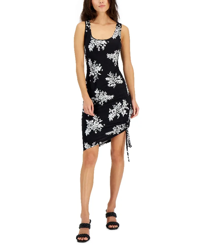 INC International Concepts Womens Printed Side Ruched Dress