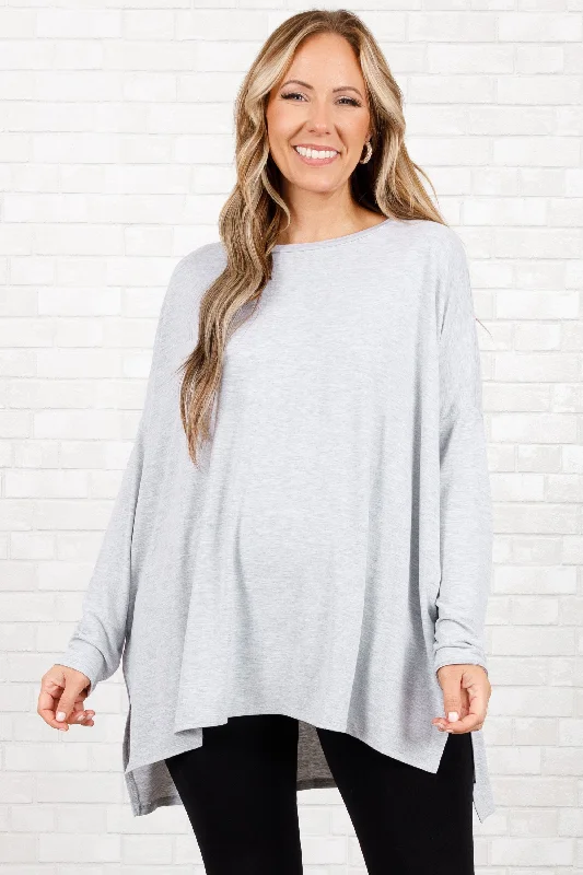 Time Well Spent Top, Heather Grey