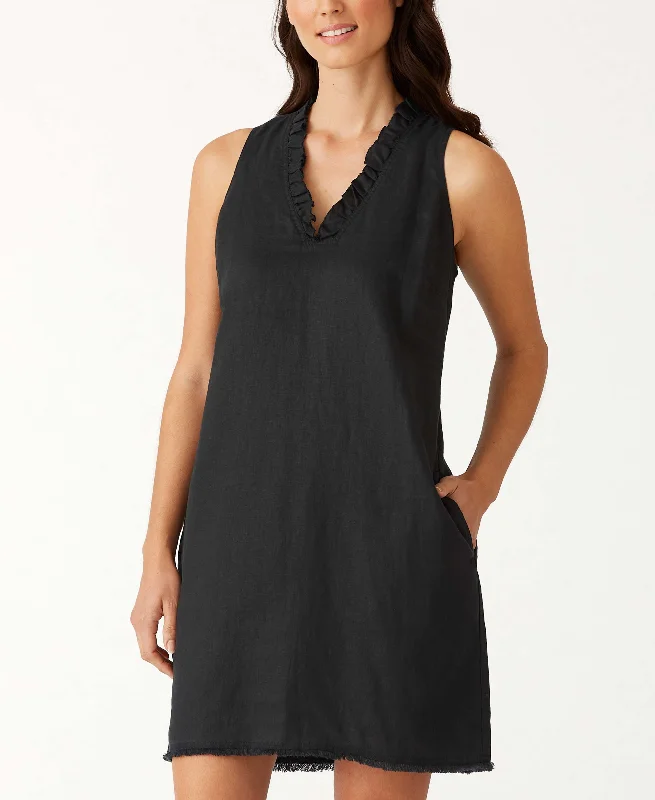 Womens Two Palms Ruffle Shift Dress