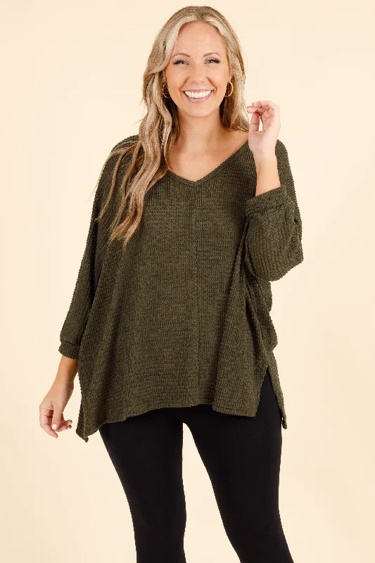 No Changes Pullover, Dark Olive