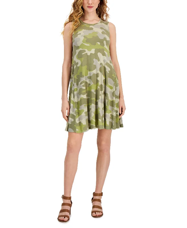 Style & Co Camo Print Sleeveless Flip Flop Dress