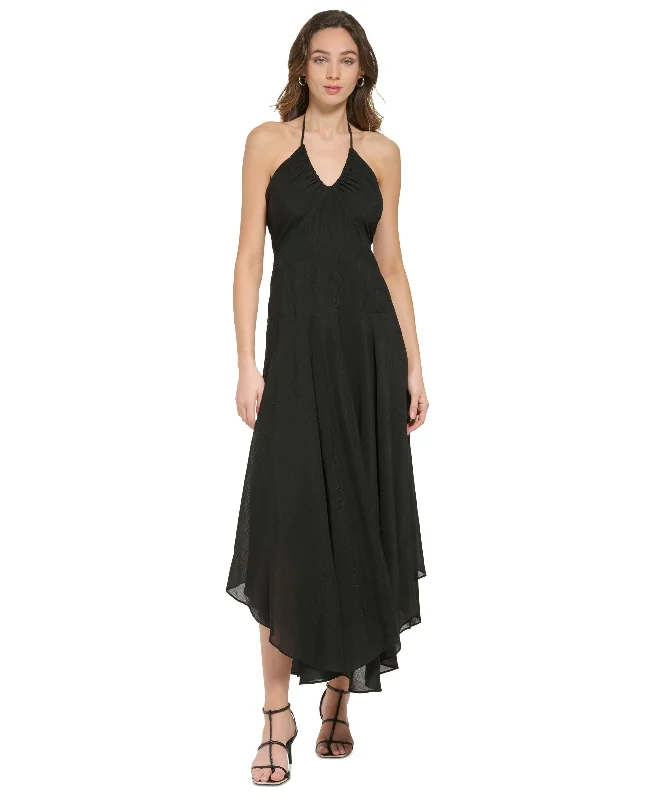 Women's V-Neck Sleeveless Asymmetrical-Hem Dress