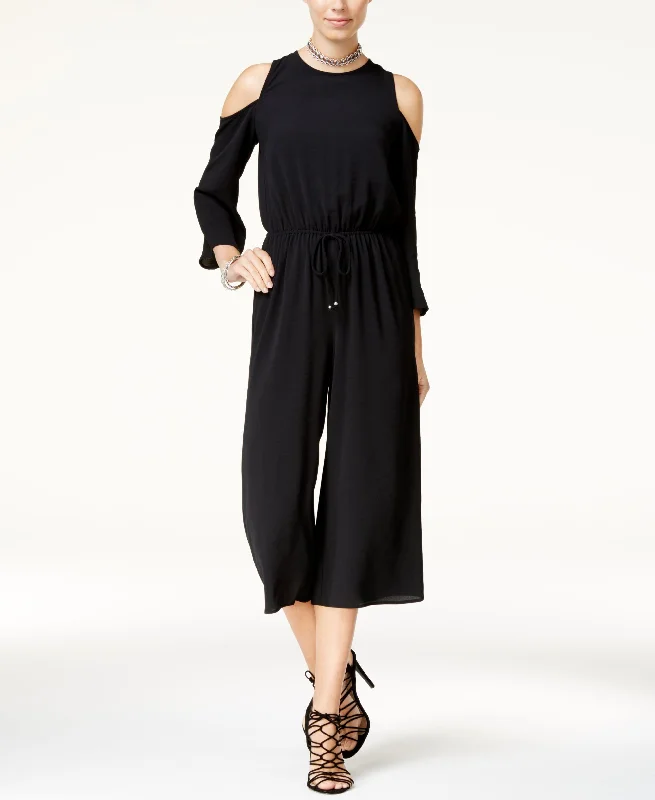 Be Bop Juniors Cropped Cold Shoulder Jumpsuit