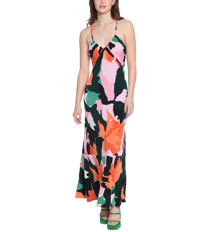 Women's Printed Tiered Halter Dress