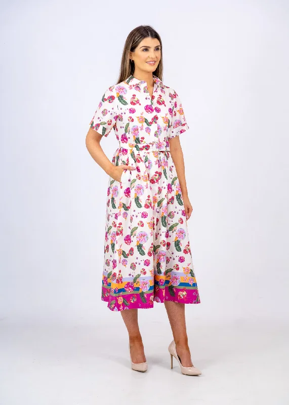 Emily Lovelock Multi Floral Belted Dress