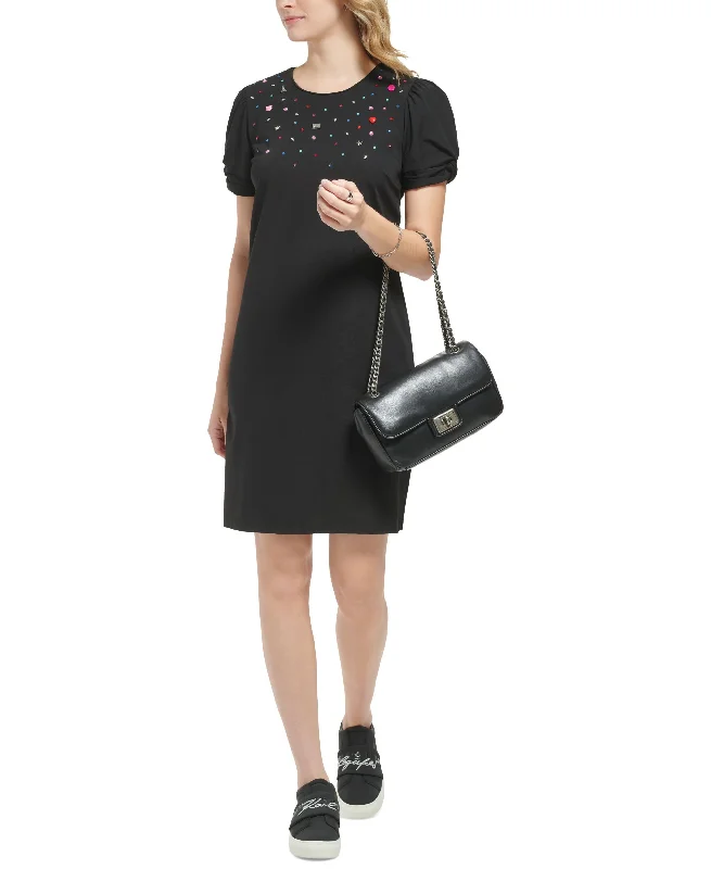 Women's Embellished Short-Sleeve Dress