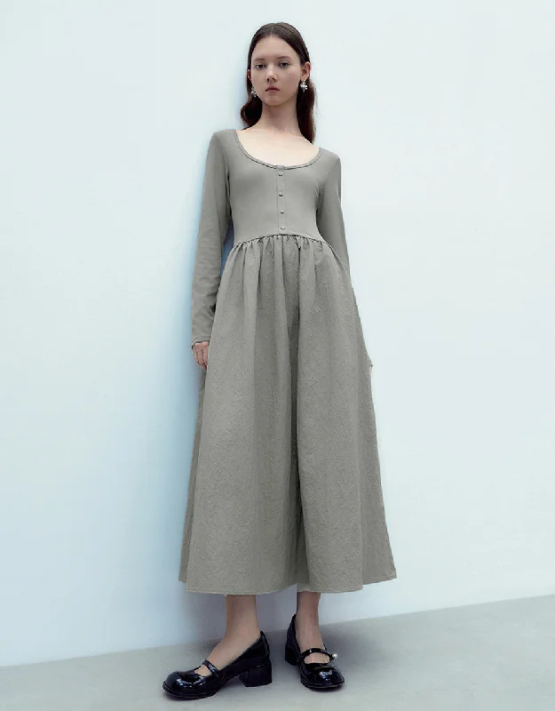 Crew Neck A-Line Dress