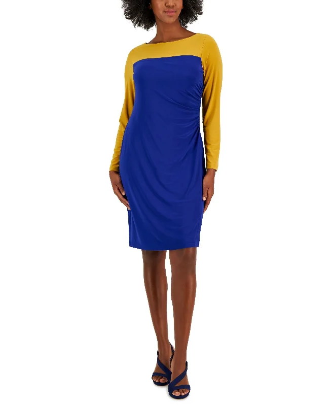 Ginger Colorblocked Midi Shift Dress