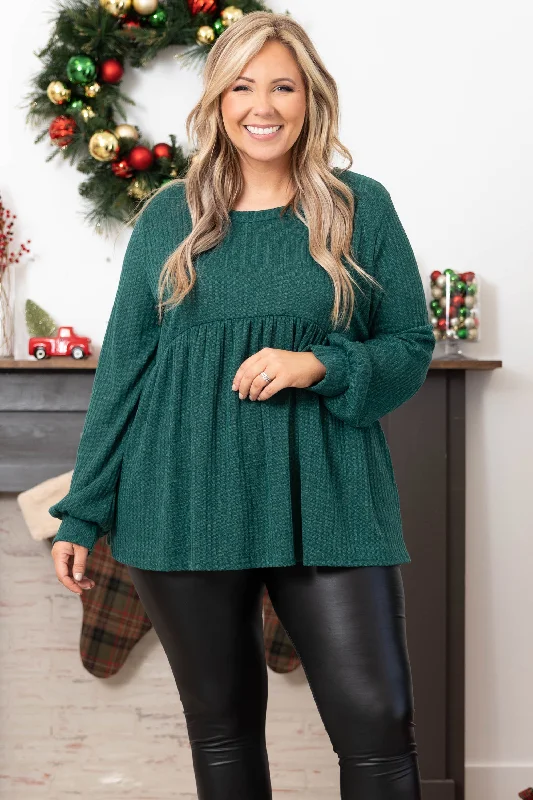 Rose In The Dark Top, Hunter Green