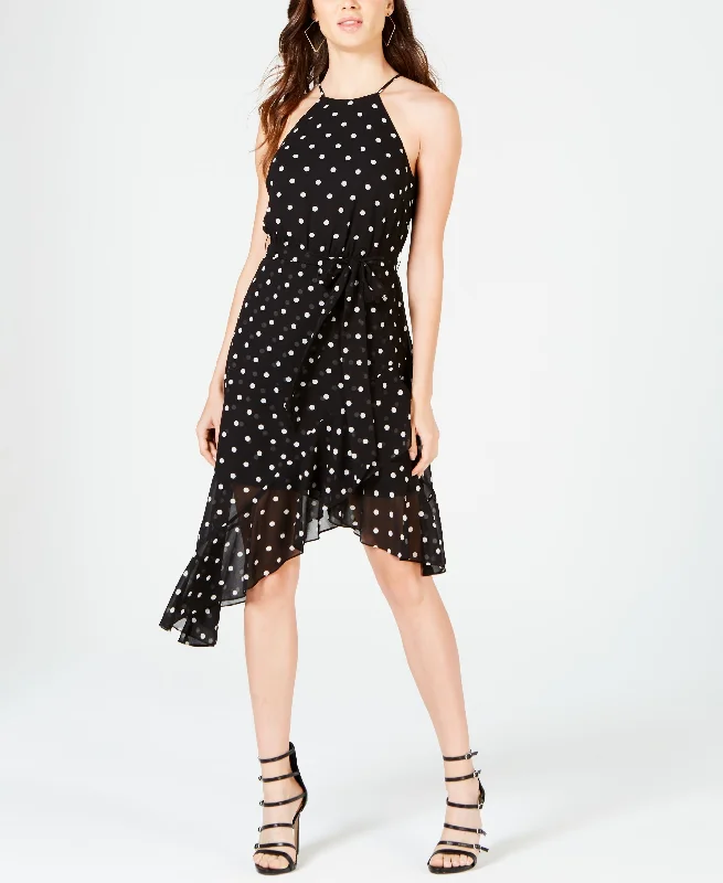 Guess Cecilia Asymmetrical Polka Dot Dress