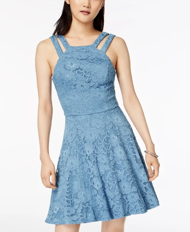 B Darlin Juniors Lace Fit Flare Dress