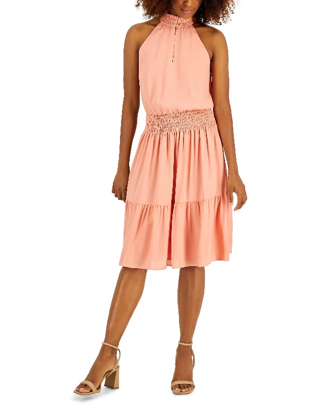 Women's Smocked-Waist Halter-Style Sleeveless Dress