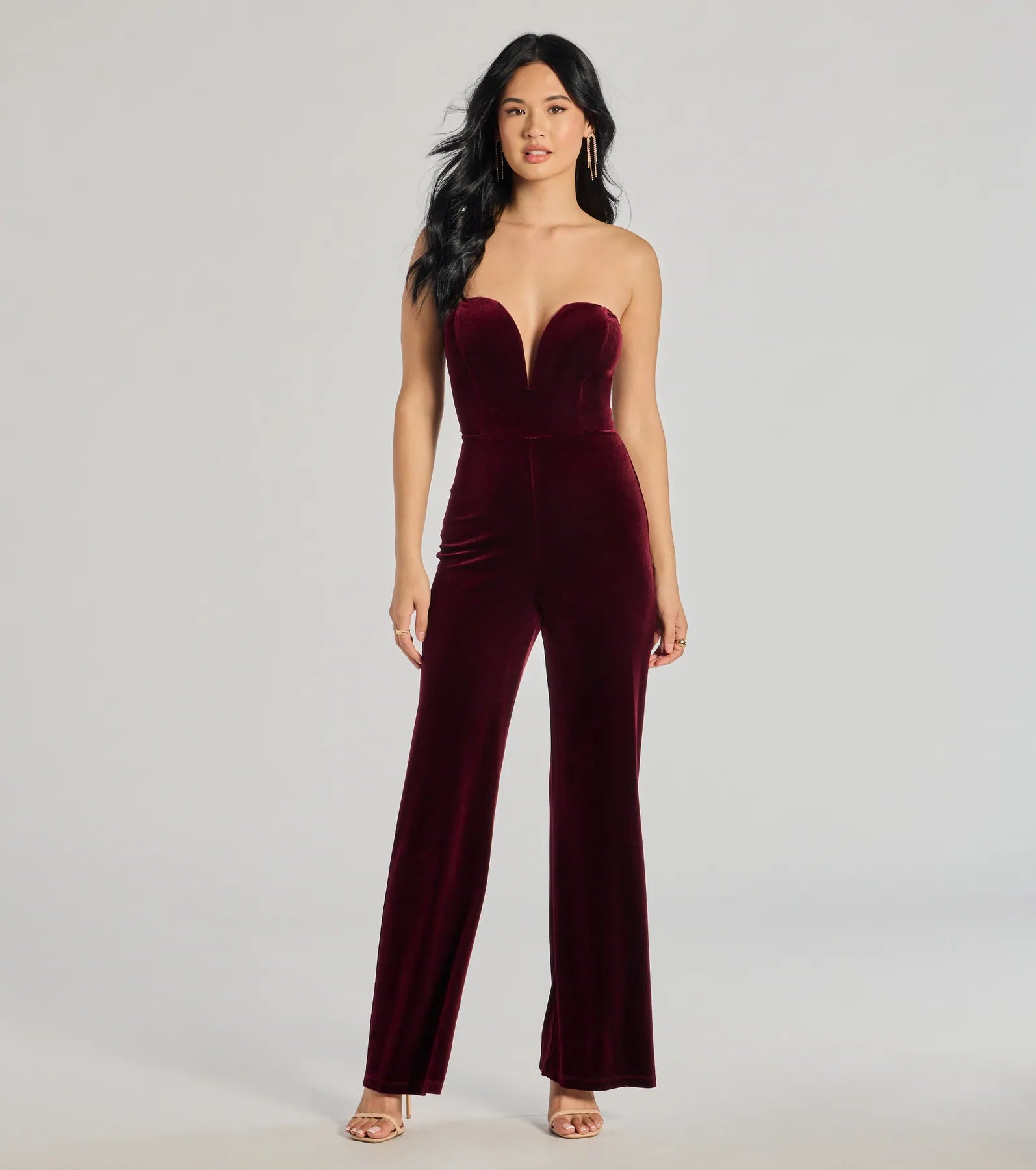 The Glam Factor Sleeveless Velvet Jumpsuit